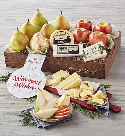 Holiday Apples, Pears, and Cheese Gift